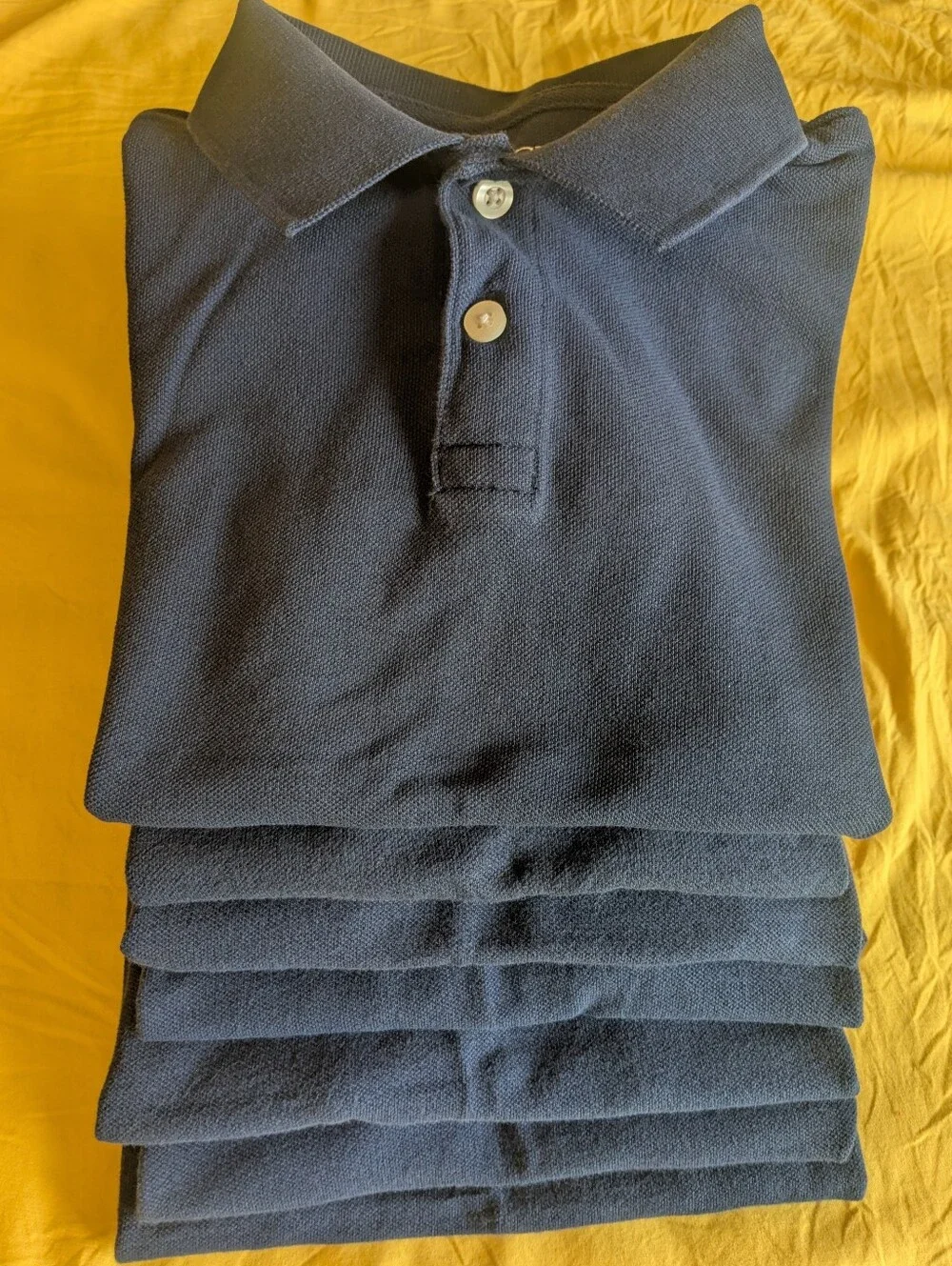 7️⃣ Children's Place Navy Blue Pique Polo Short Sleeve Bundle; Size: S 5 / 6